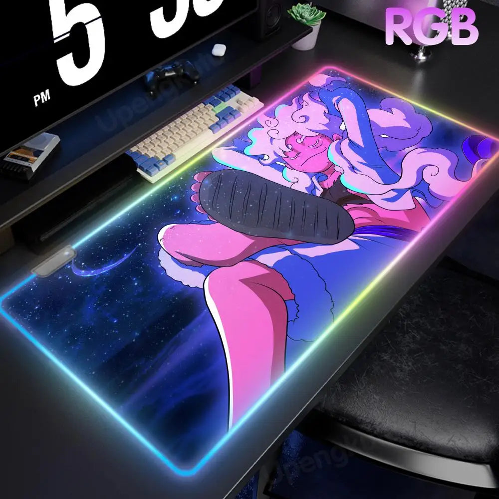O_One P_Piece High-End E-Sports Mouse Pad Mouse Pad RGB Mouse Pad LED Pc Large Student Writing Pad Gamer Luminous Desk Mat