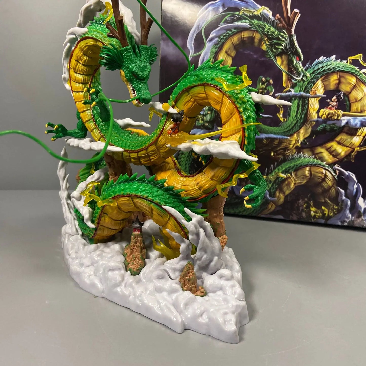 24Cm Dragon Ball Anime Figure Shenron Figure Goku and Shenron Figurine Model Pvc Statue Doll Collection Room Toy Gifts
