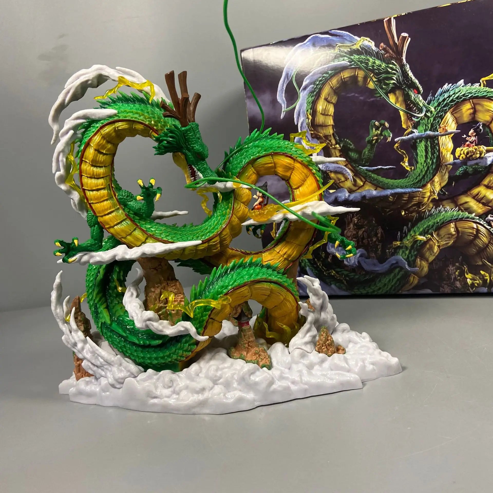 24Cm Dragon Ball Anime Figure Shenron Figure Goku and Shenron Figurine Model Pvc Statue Doll Collection Room Toy Gifts