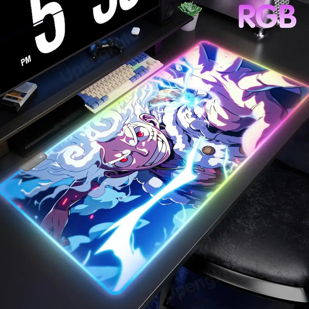 O_One P_Piece High-End E-Sports Mouse Pad Mouse Pad RGB Mouse Pad LED Pc Large Student Writing Pad Gamer Luminous Desk Mat