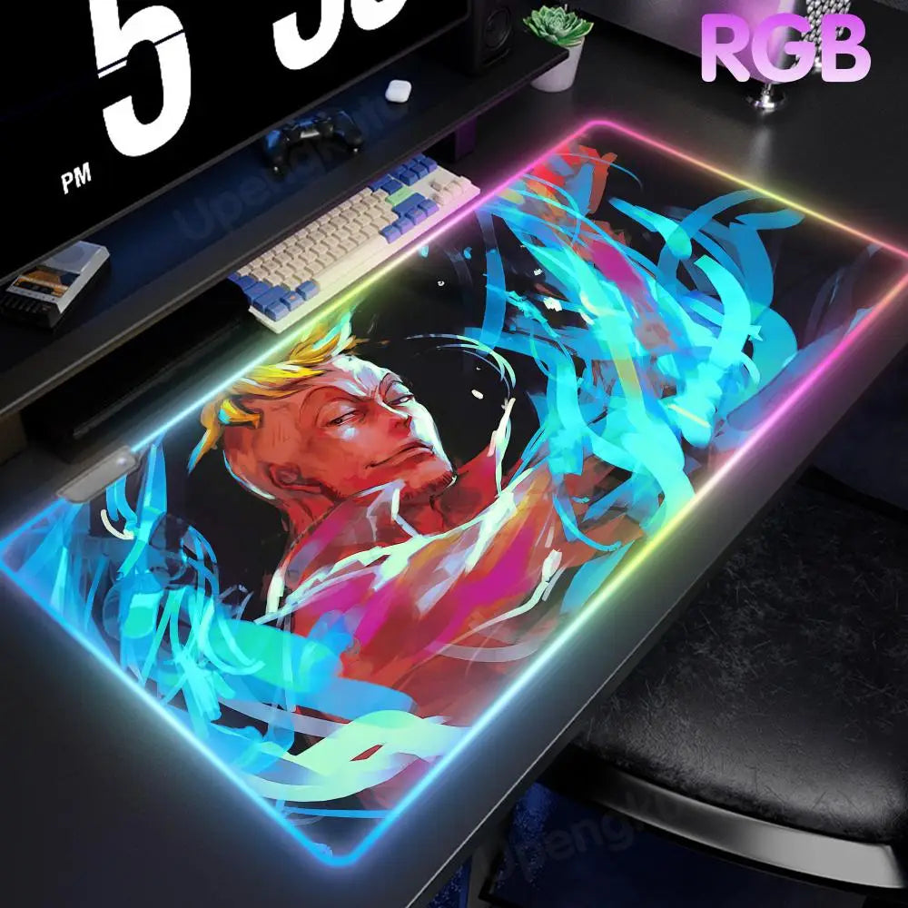 O_One P_Piece High-End E-Sports Mouse Pad Mouse Pad RGB Mouse Pad LED Pc Large Student Writing Pad Gamer Luminous Desk Mat